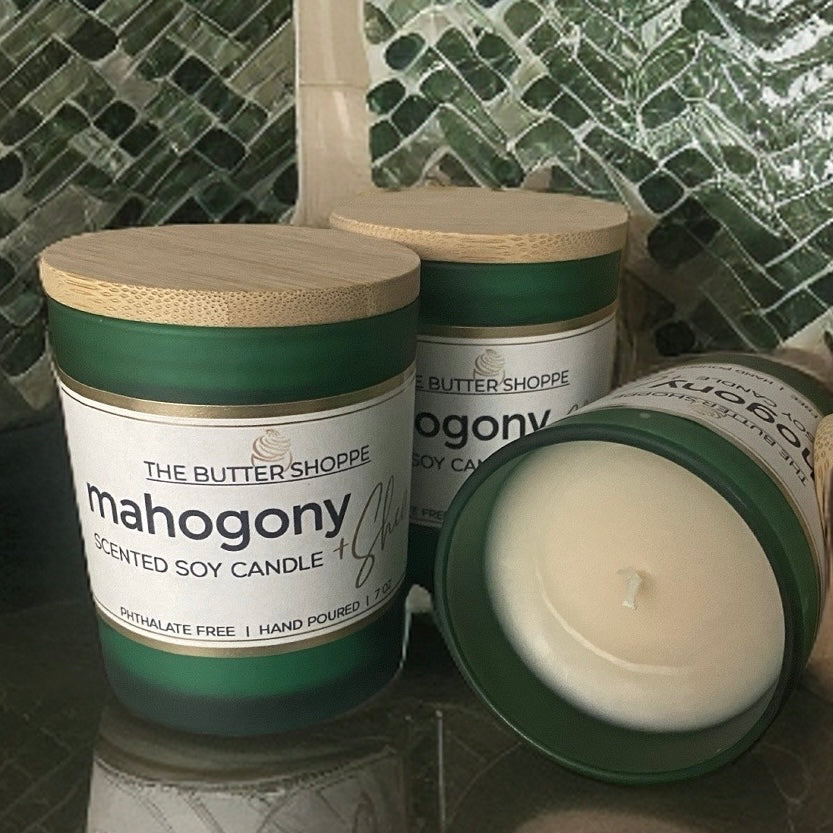 mahogany +Shea Soy Candle